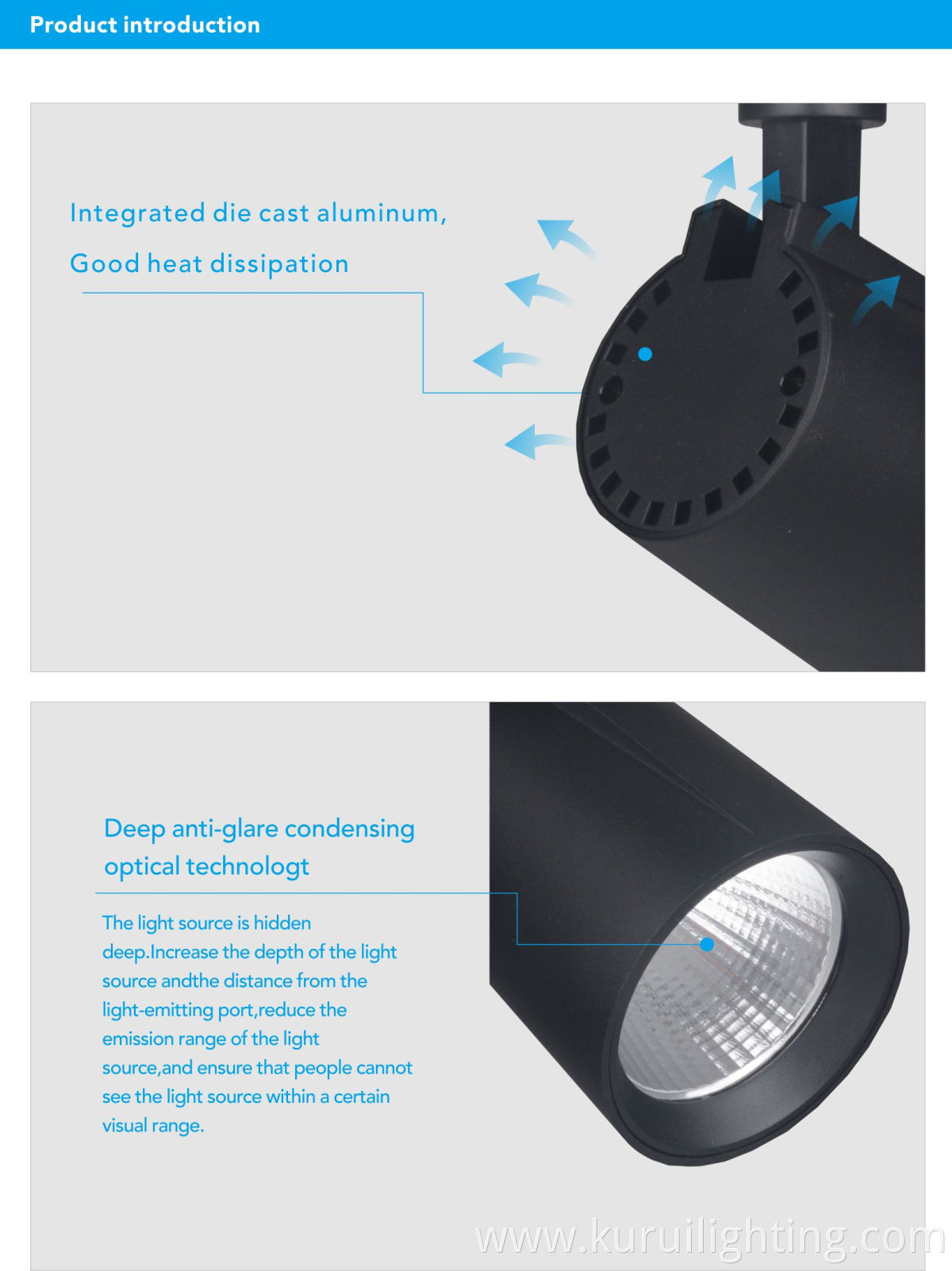 Adjustable 30W Design Lighting Aluminum Metrial White/Black Magnetic Spot Tracklight